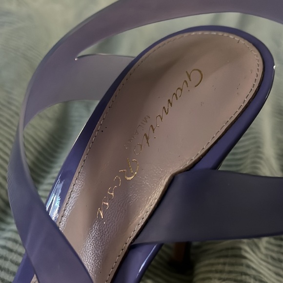 Gianvito Rossi Metropolis PVC sling back purple heels size 38 - Picture 4 of 5
